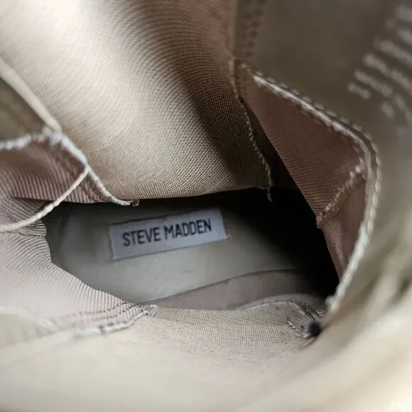 Steve Madden Gates Platform Taupe Suede Chelsea Boot sz 7.5 - Picture 7 of 8